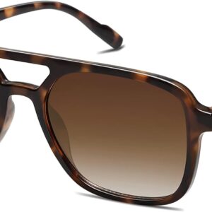 SOJOS Retro Aviator Sunglasses for Women Men,Trendy Rectangl...