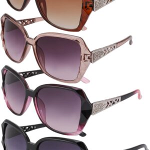 DragonflyDreams 4 Pcs Women Large Sunglasses, UV 400 Glasses...