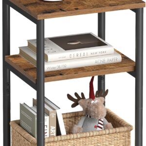 VASAGLE Side Table, Small End Table, Tall Nightstand for Liv…