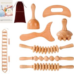 8-in-1 Wood Therapy Massage Tools, Lymphatic Drainage Massag…