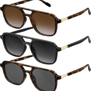 Retro Aviator Sunglasses for Women Men:Polarized Trendy Vint...