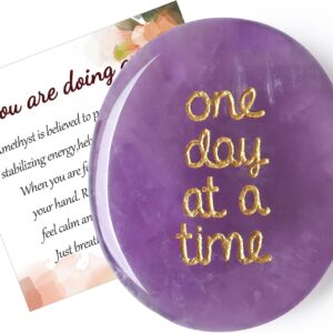 QINJIEJIE Amethyst Crystals Thinking of You Gifts for Anxiet…