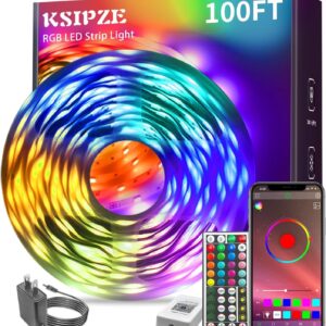 KSIPZE 100ft Led Strip Lights RGB Music Sync Color Changing …