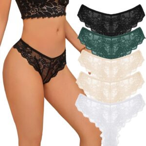 Sexy Womens Lace Thongs Low Waist Bikini Panties Breathable ...