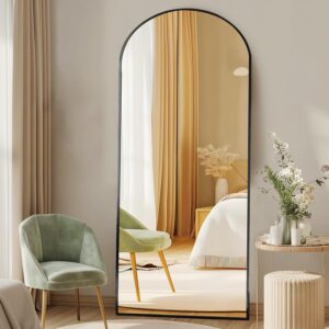 DUMOS Arched Full Length Mirror with Stand 64″x21″ Floor Sta…