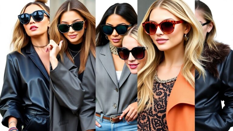 Celebrities wearing the latest fashion trends and accessories.