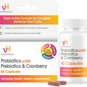 vH Essentials Probiotics for Women with Prebiotics, Cranberr...