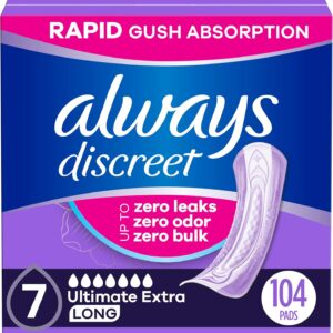 Always Discreet Adult Incontinence Pads for Women, Ultimate ...