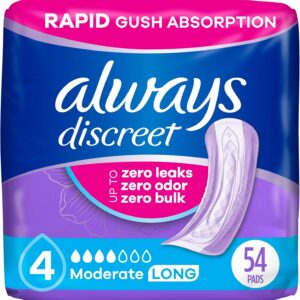 Always Discreet Adult Incontinence Pads for Women, Moderate ...