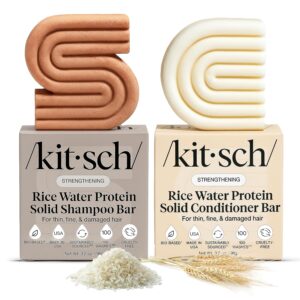 Kitsch Rice Water Protein Solid Shampoo and Conditioner Set ...