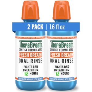 TheraBreath Fresh Breath Mouthwash, Icy Mint Flavor, Alcohol...