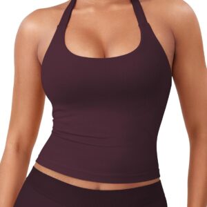 YEOREO SoftHue Women’s Impact Halter Tank Top Longline Backl…
