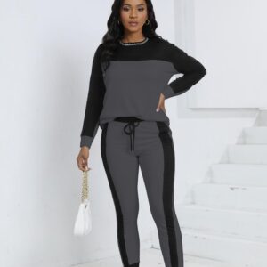 HBQ Women‘s Color Block 2 Piece Outfits Casual Travel Sweats…