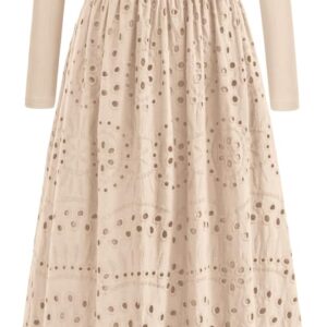 dowerme Women Spring Dresses 2026 Casual Long Sleeve Crewnec…