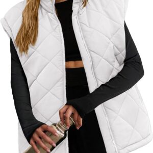Zeagoo Womens Oversized Puffer Vest Zip Up Stand Collar Ligh…