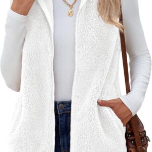 Zeagoo Vest For Women Sleeveless Sherpa Fleece Jackets Light…