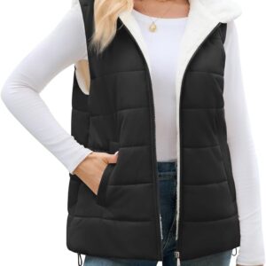 Womens Sherpa Fleece Vest Warm Sleeveless Jacket 2025 Winter…